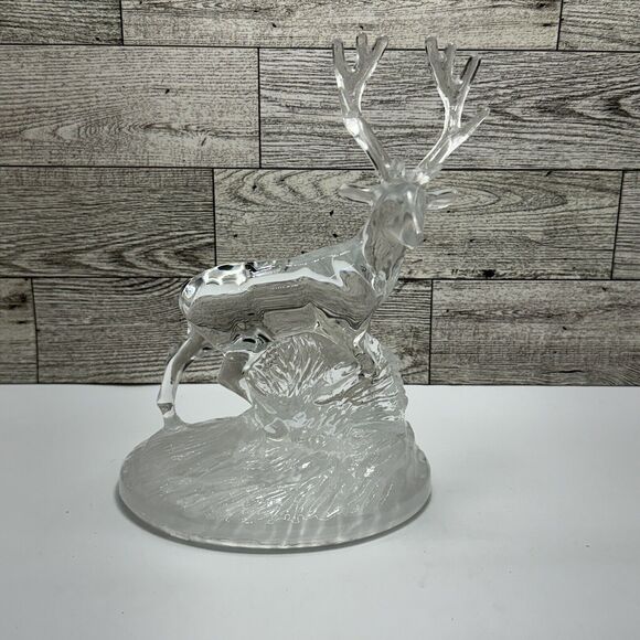 Vtg Crystal Deer Buck Stag Figurine Cristal d'Arques 90's Hunter Cottage - Picture 13 of 14